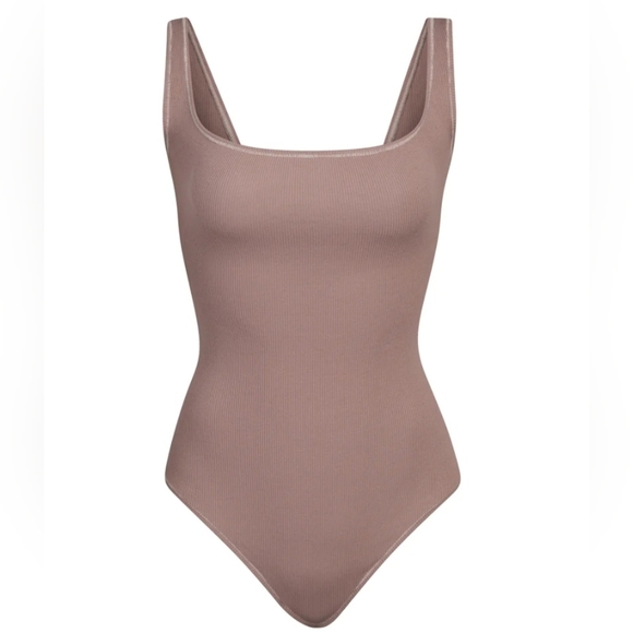 SKIMS Tops - SKIMS COTTON RIB BODYSUIT/ NWT/ UMBER/ XXS,L/XL/3X